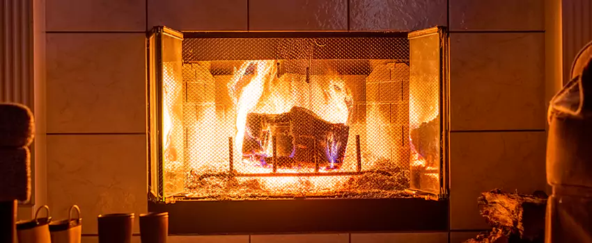 Mendota Hearth Landscape Fireplace Installation in Glen Ellyn, Illinois